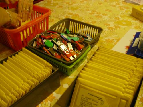 A large container of memory sticks ready for distribution